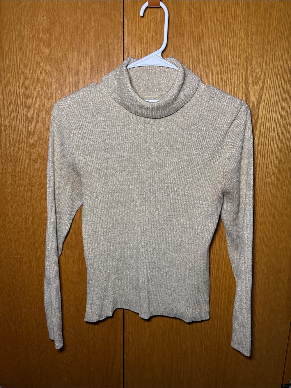 Worthington Cream Ribbed Turtleneck Sweater